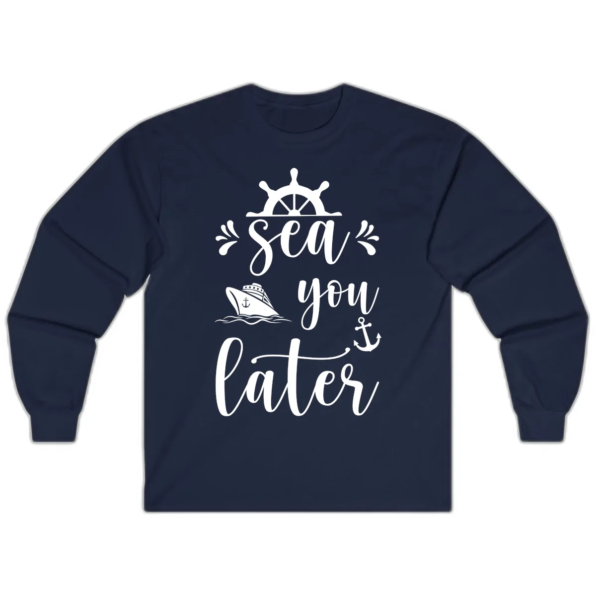 Sea You On The Sails Long Sleeve in Navy