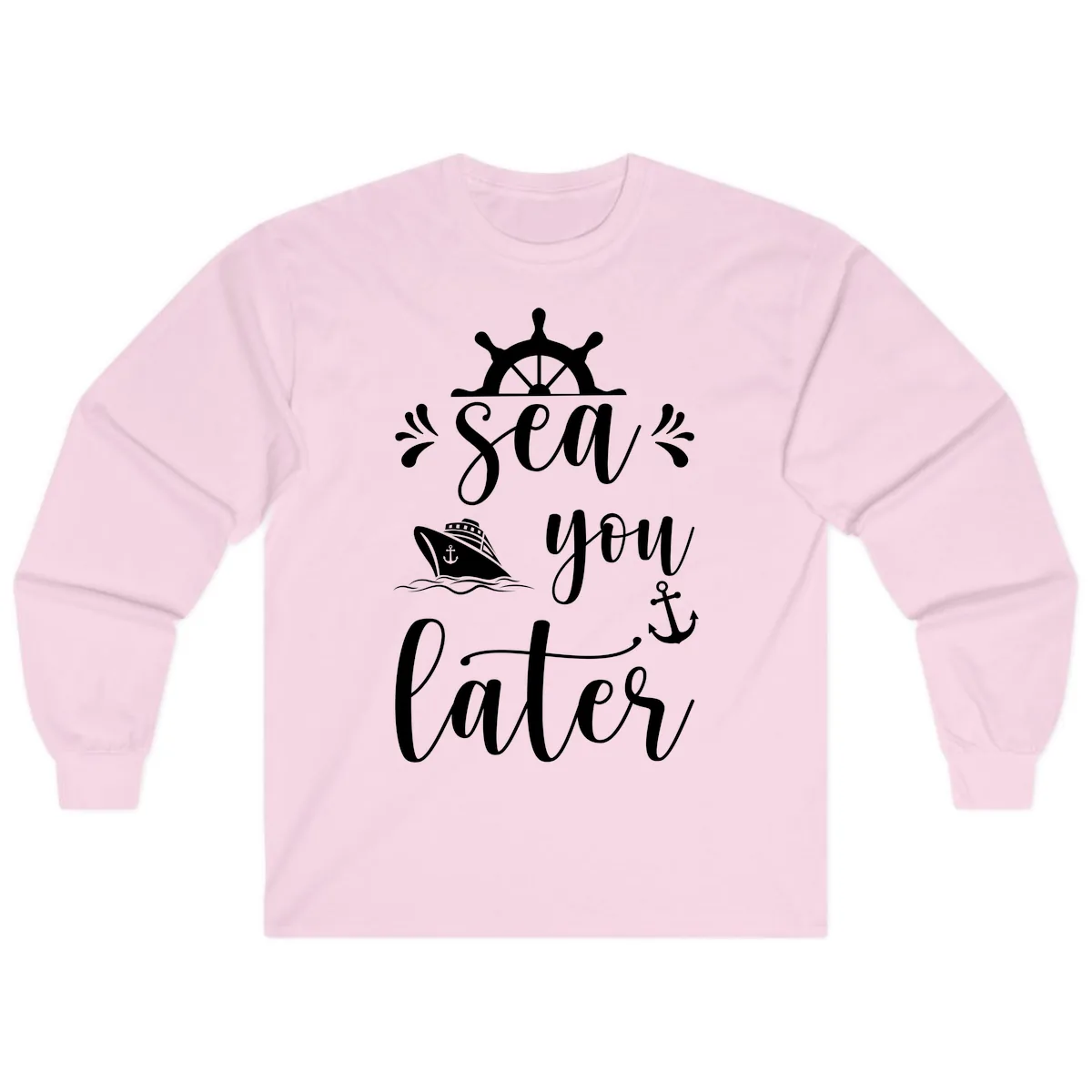 Sea You On The Sails Long Sleeve in Light Pink