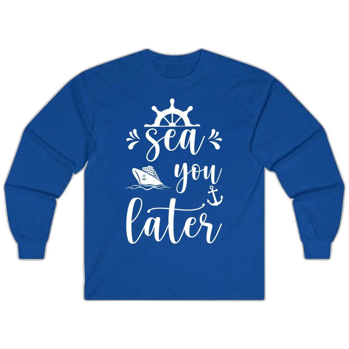 Sea You On The Sails Long Sleeve in Royal