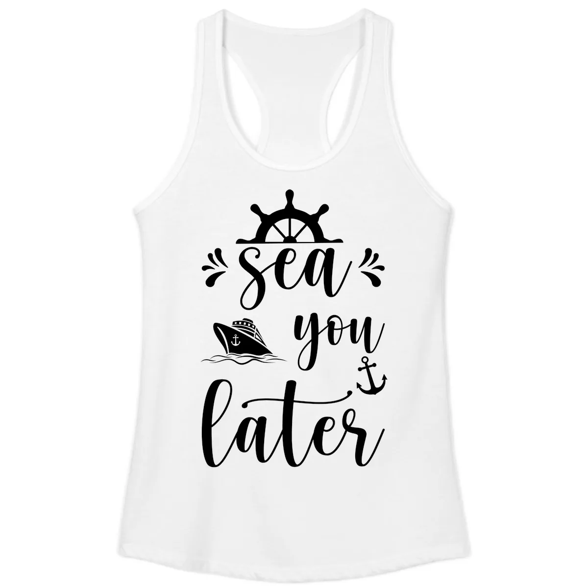 Sea You On The Sails Ladies Tank in White