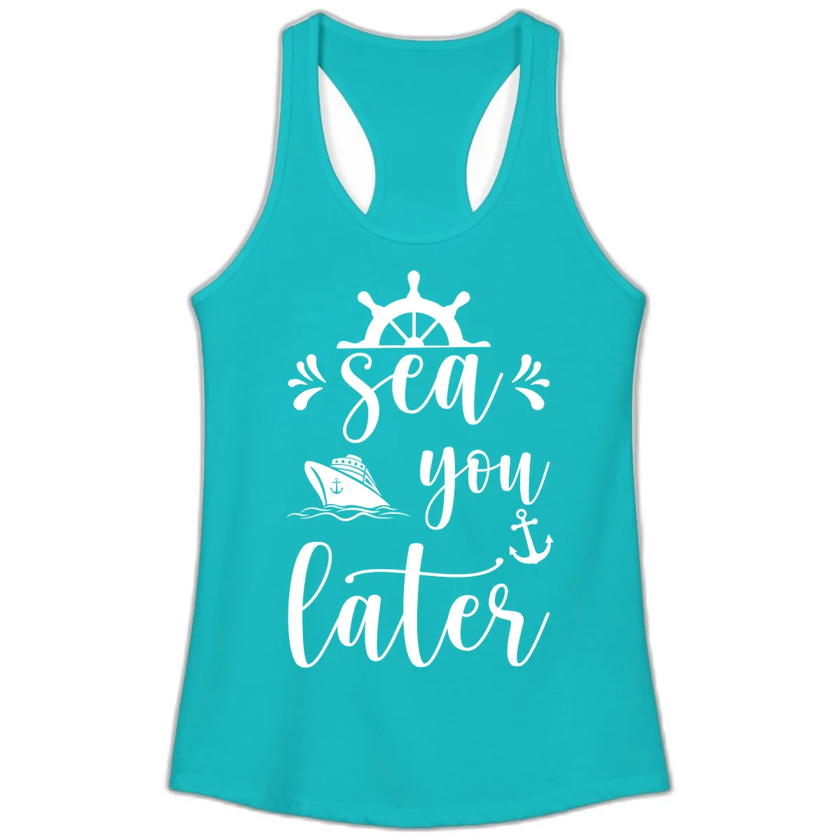 Sea You On The Sails Ladies Tank in Tahiti Blue