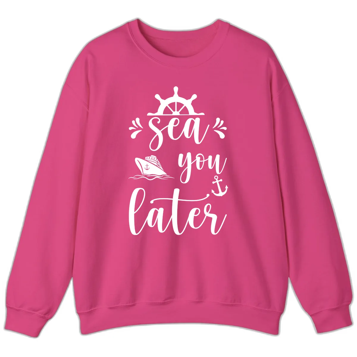 Sea You On The Sails Sweatshirt in Heliconia