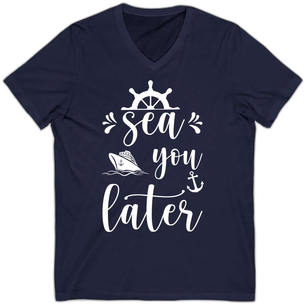 Sea You On The Sails V-Neck in Navy