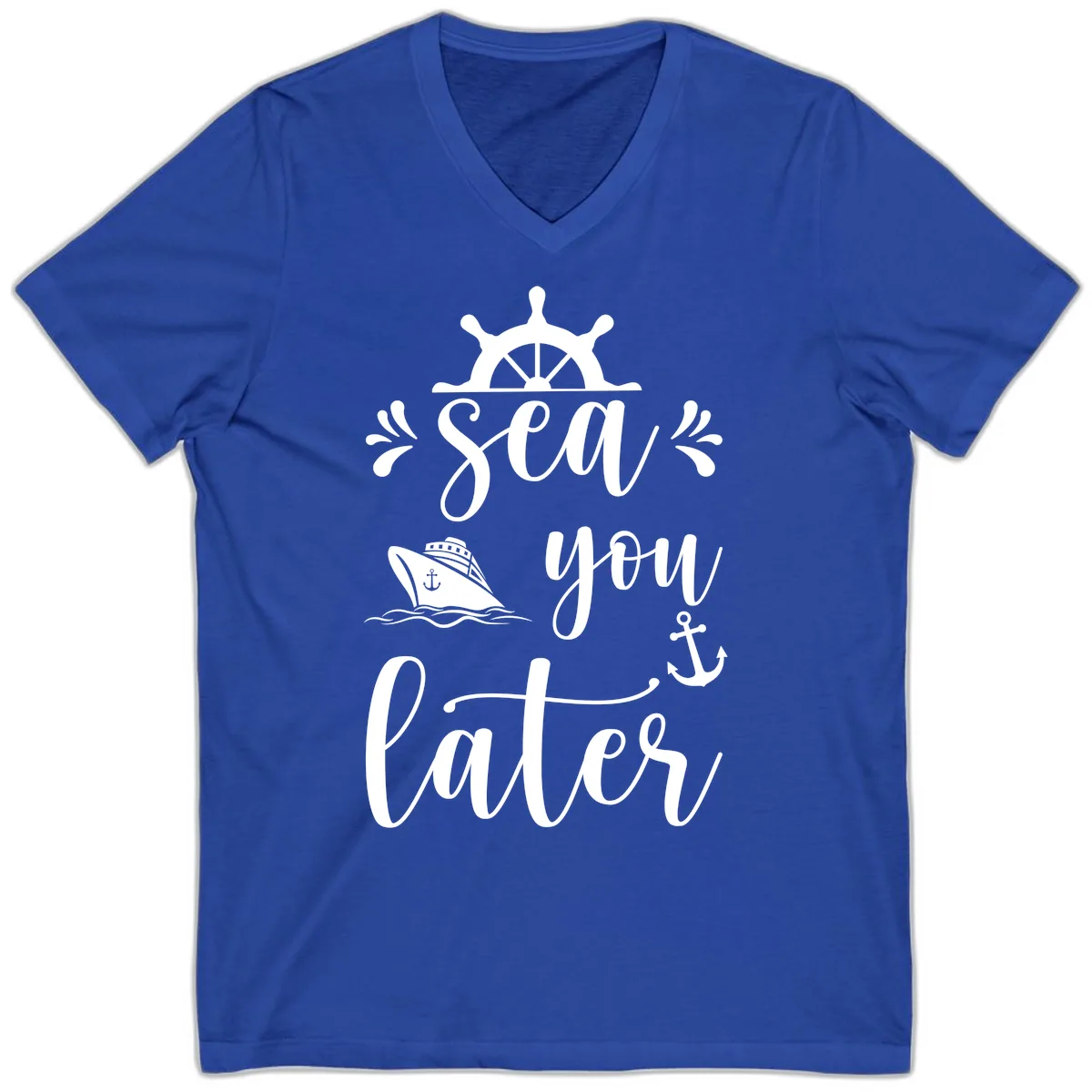 Sea You On The Sails V-Neck in True Royal