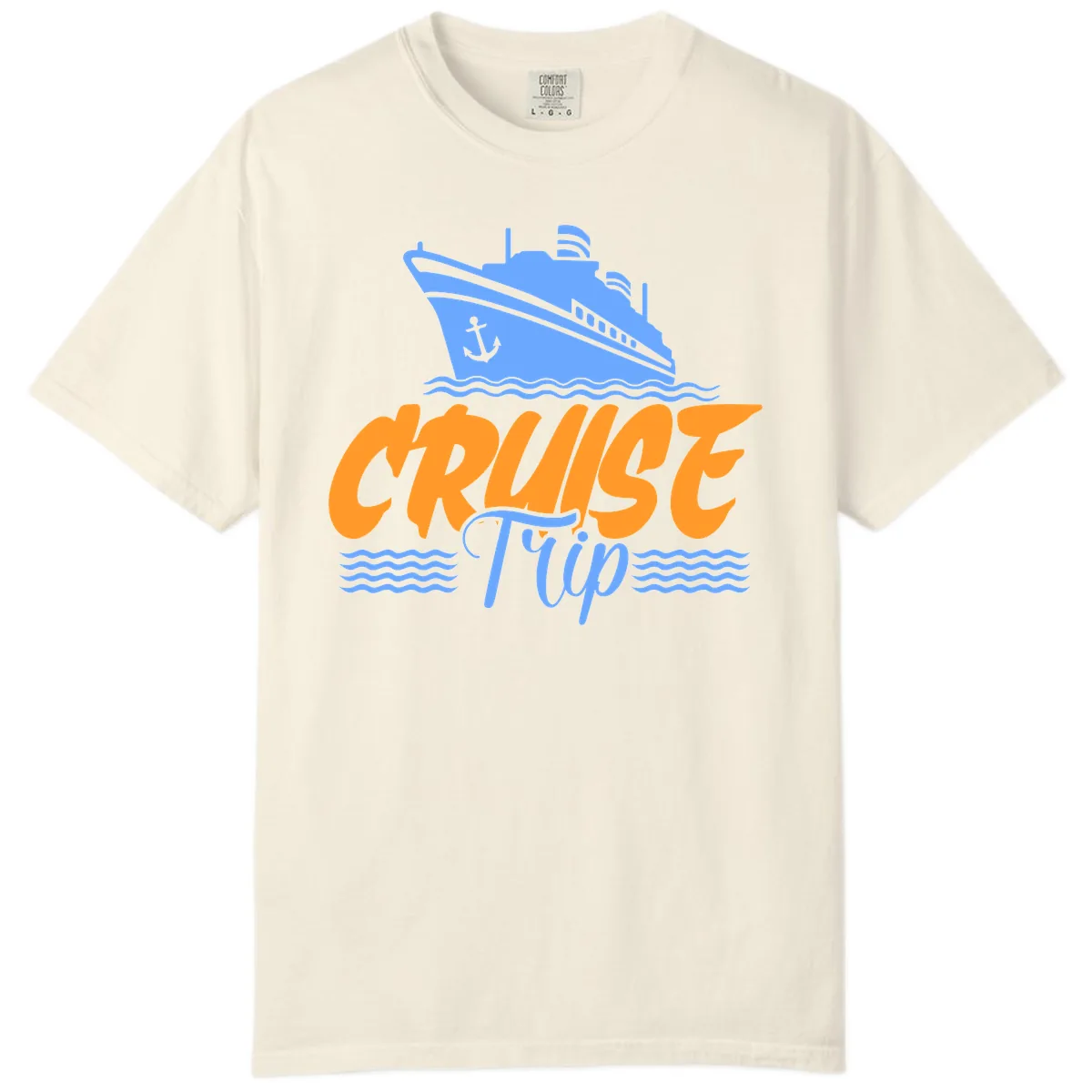 Cruise Trip Ship Anchor Waves Comfort Color in Ivory