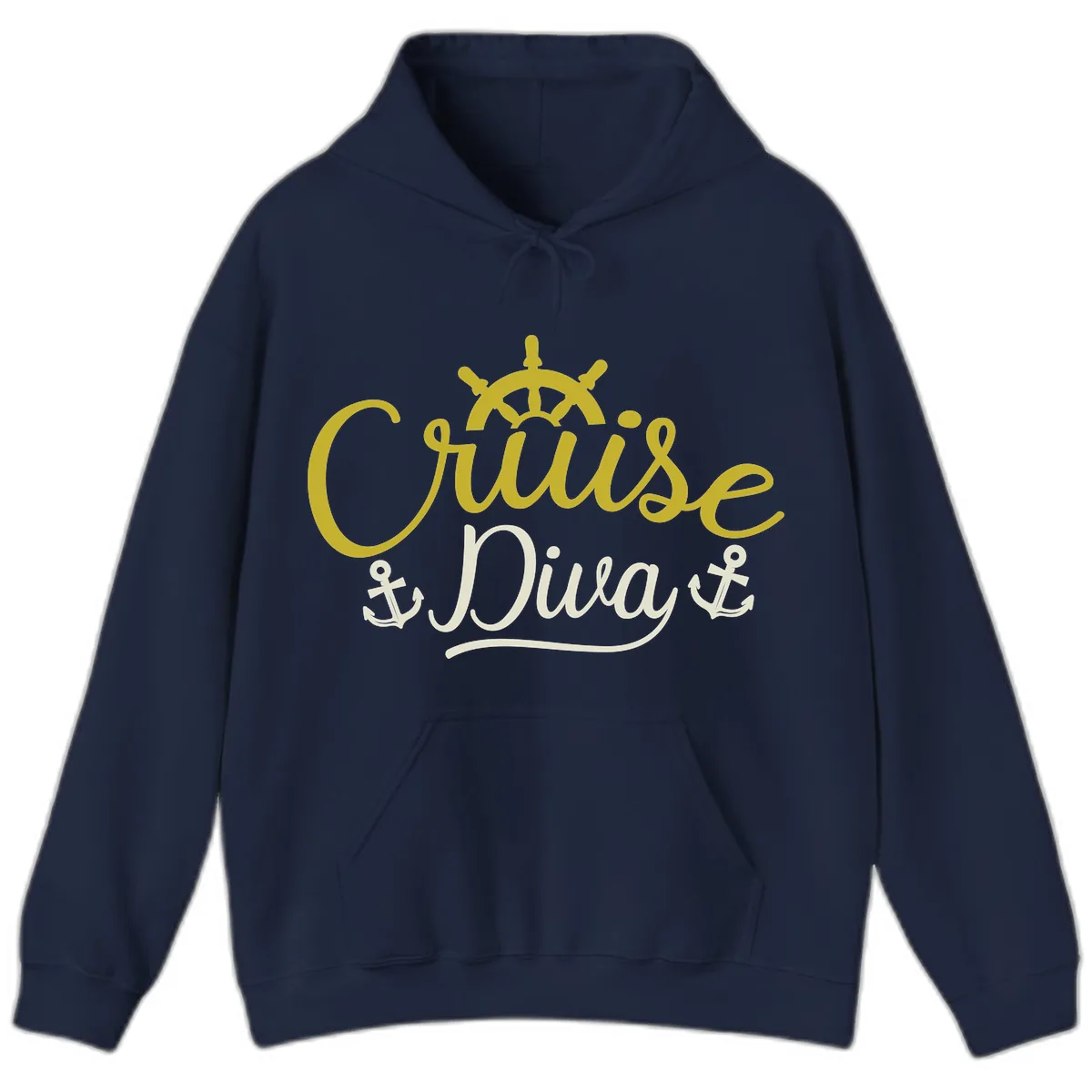Cruise Diva Nautical Helm Hoodie in Navy