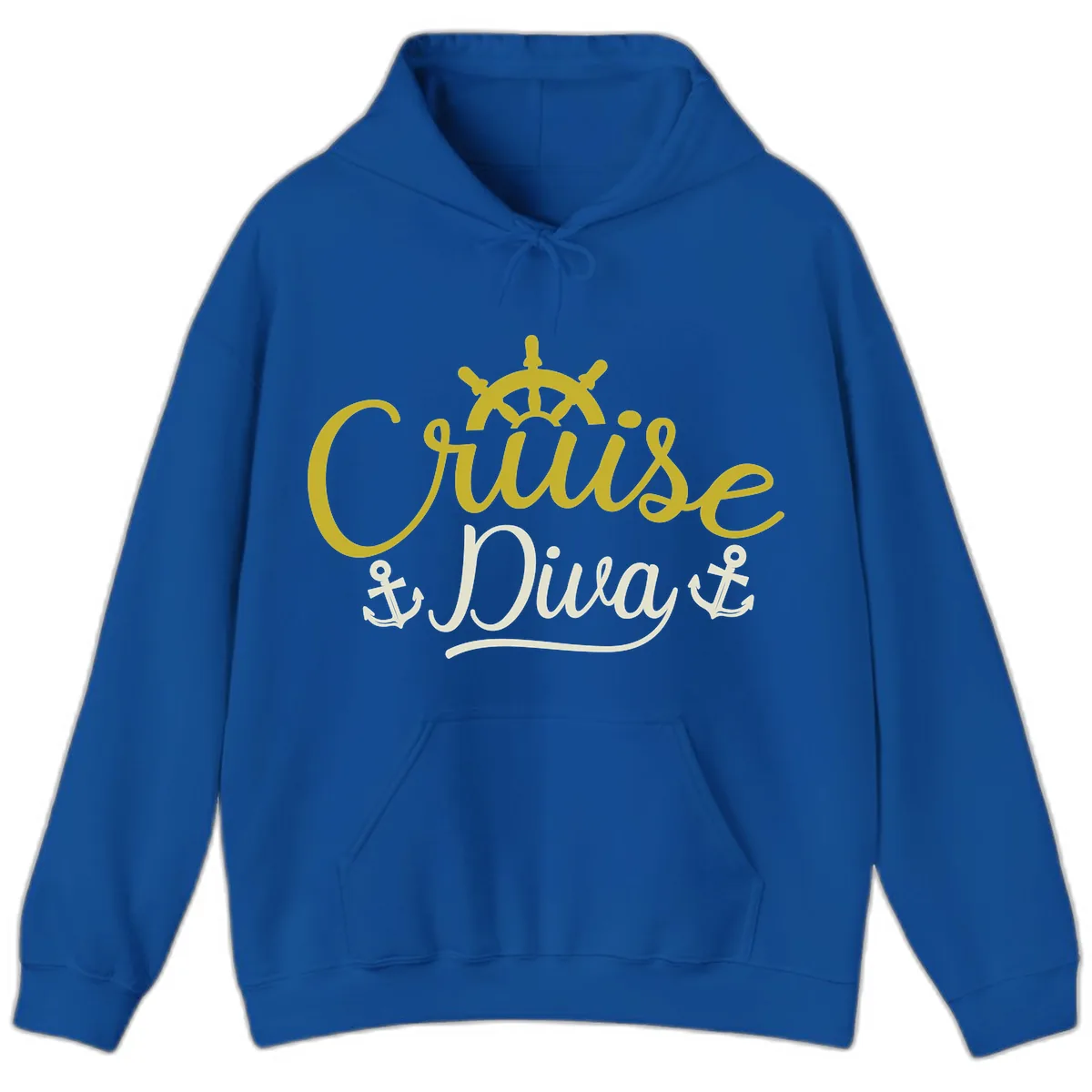 Cruise Diva Nautical Helm Hoodie in Royal