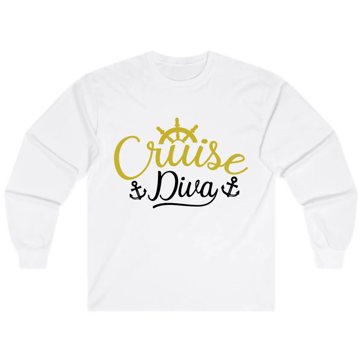 Cruise Diva Nautical Helm Long Sleeve in White