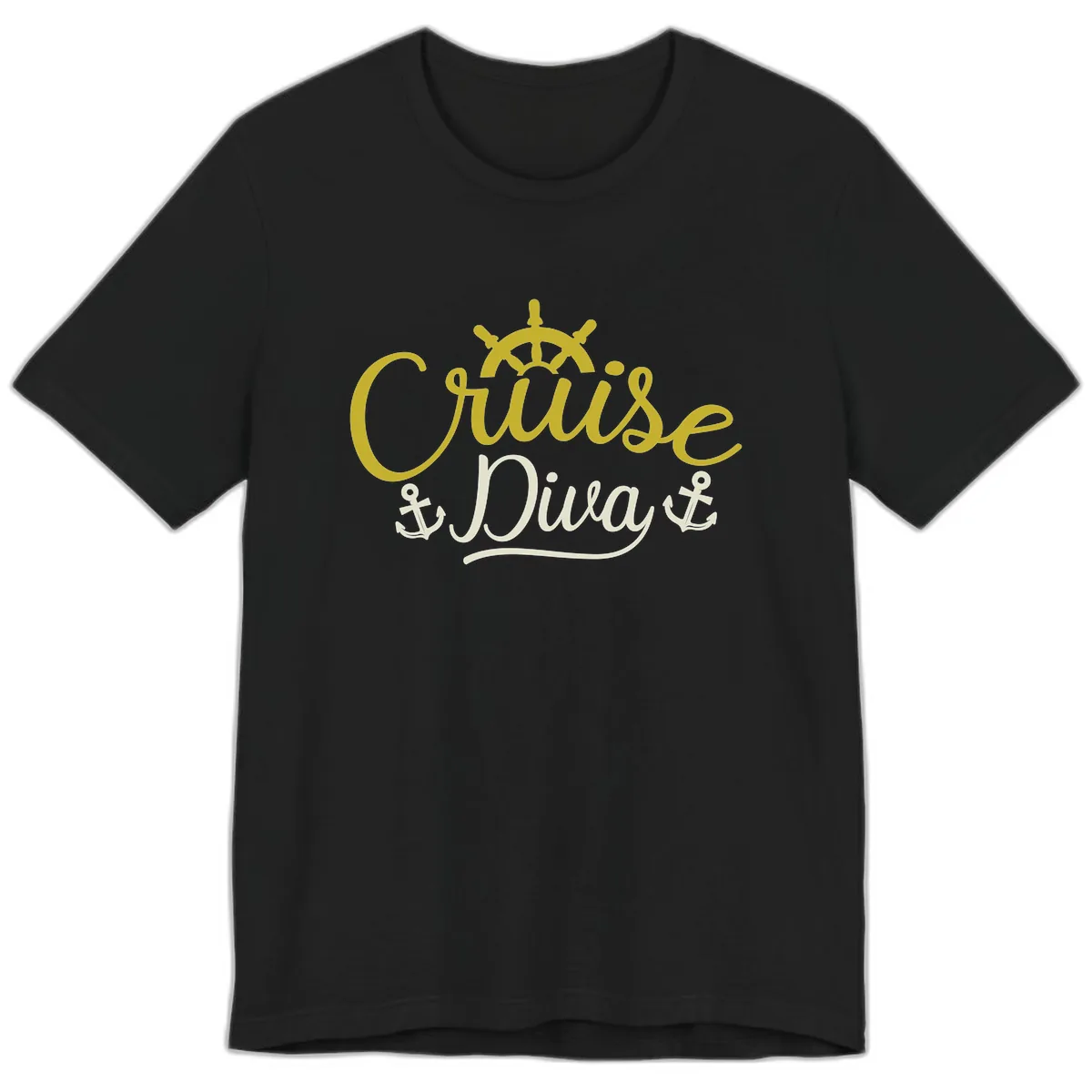 Cruise Diva Nautical Helm Premium T-Shirt in Black