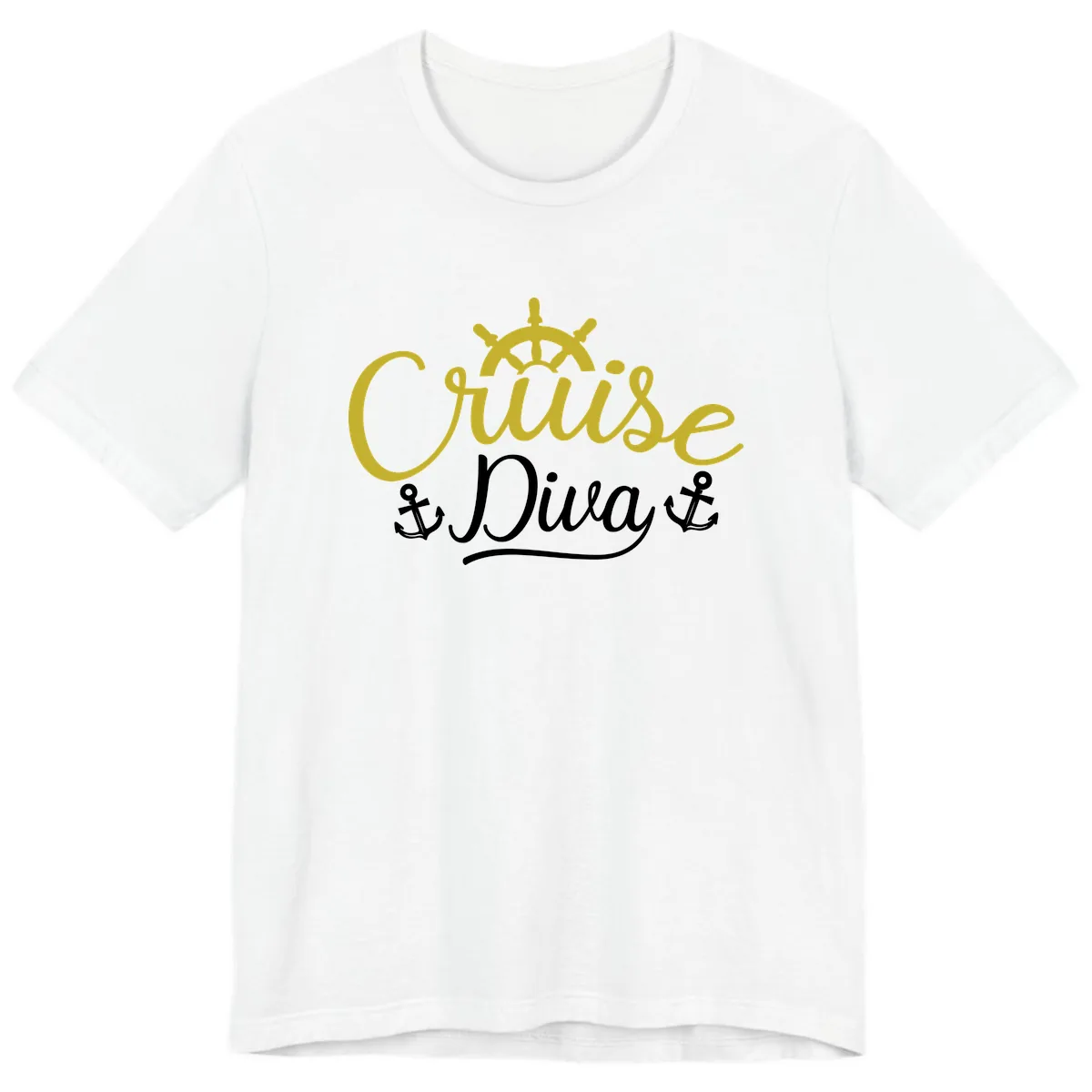 Cruise Diva Nautical Helm Premium T-Shirt in White