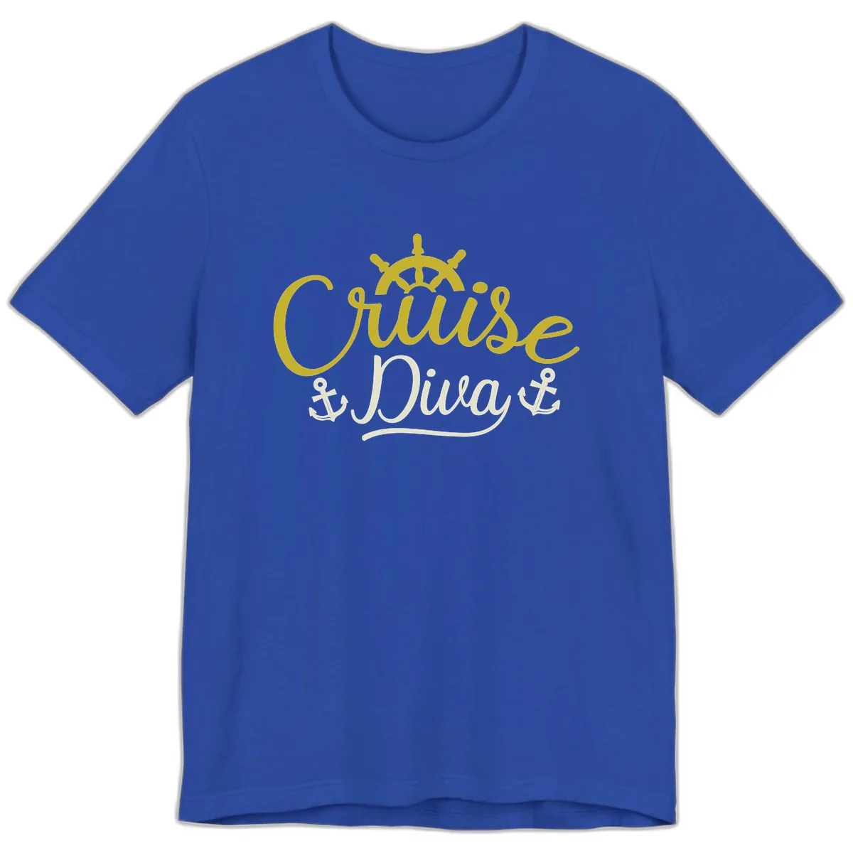 Cruise Diva Nautical Helm Premium T-Shirt in True Royal