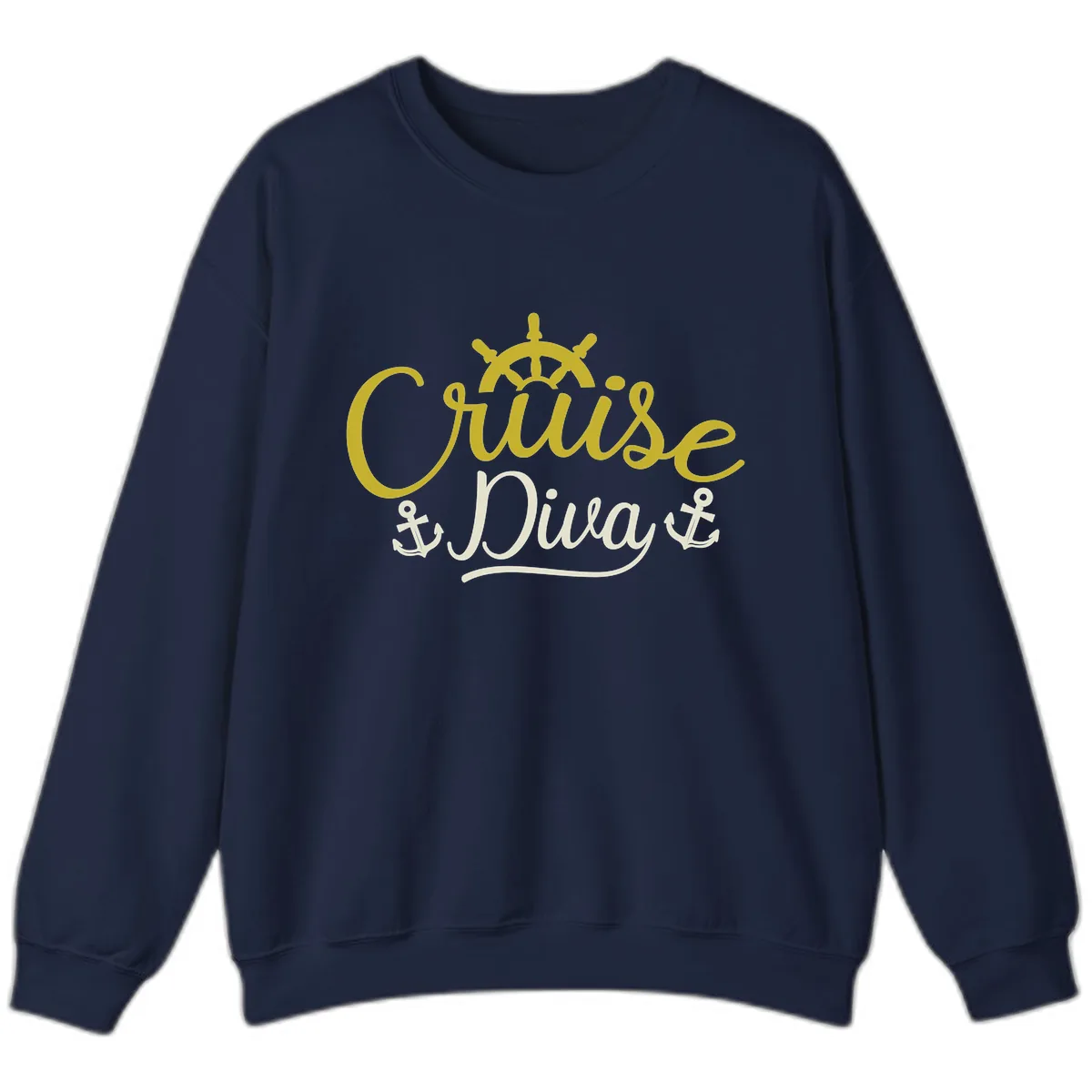 Cruise Diva Nautical Helm Sweatshirt in Navy