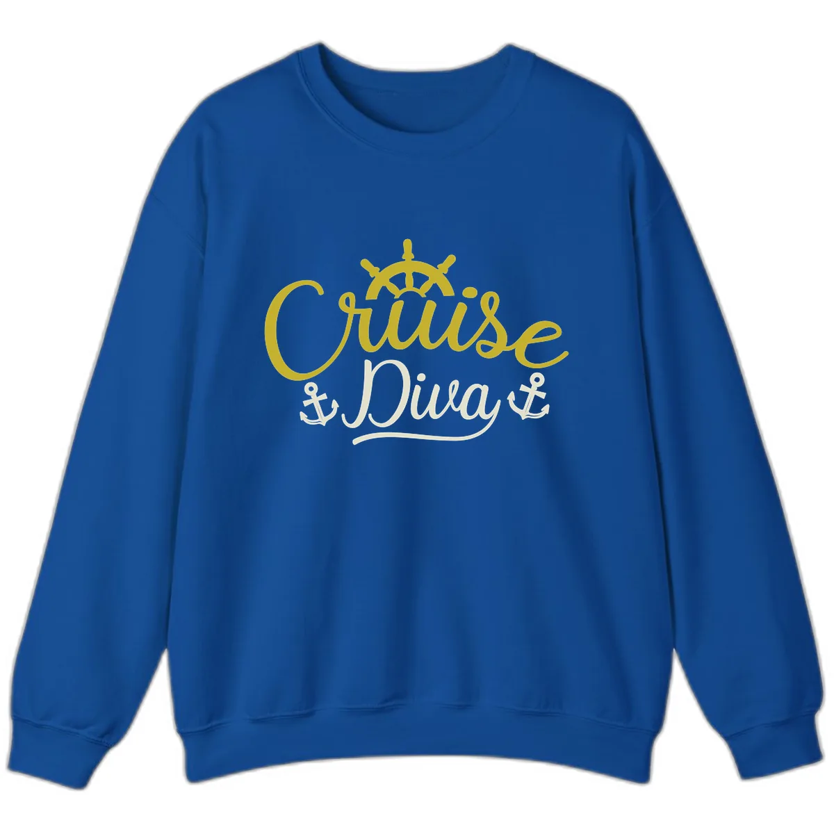 Cruise Diva Nautical Helm Sweatshirt in Royal