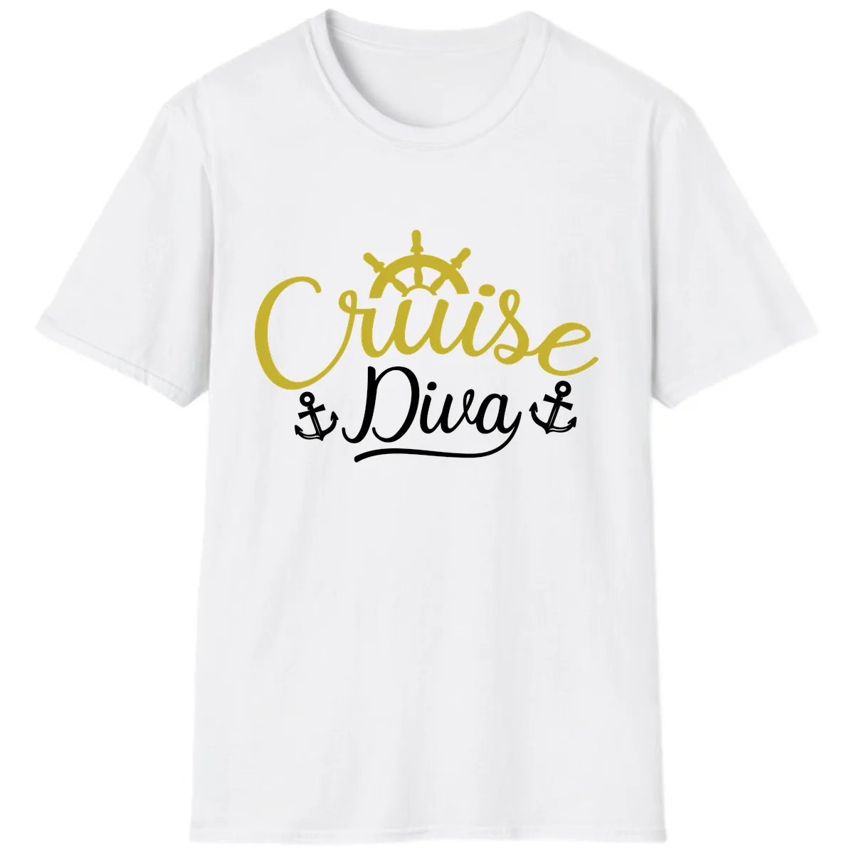 Cruise Diva Nautical Helm T-Shirt in White