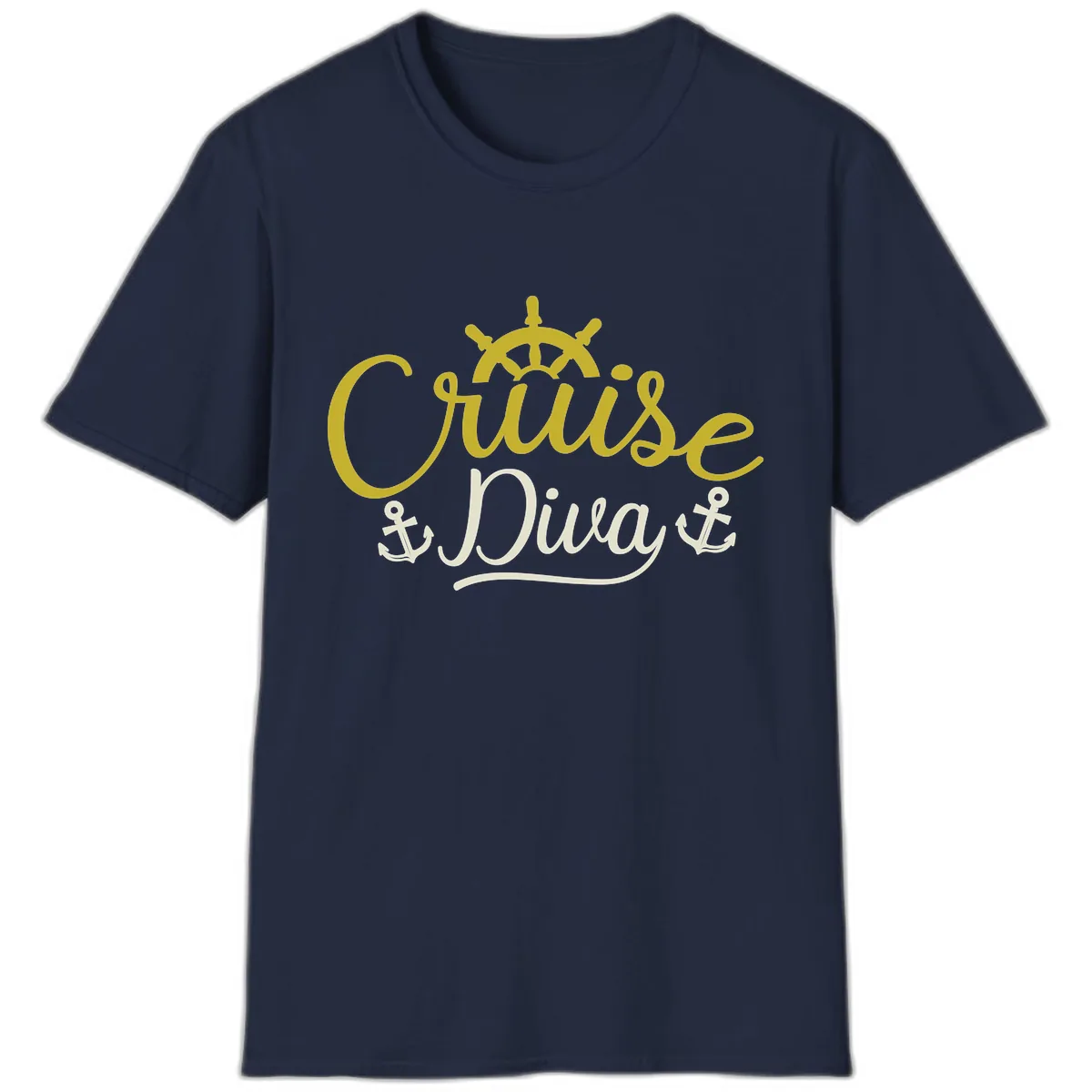 Cruise Diva Nautical Helm T-Shirt in Navy