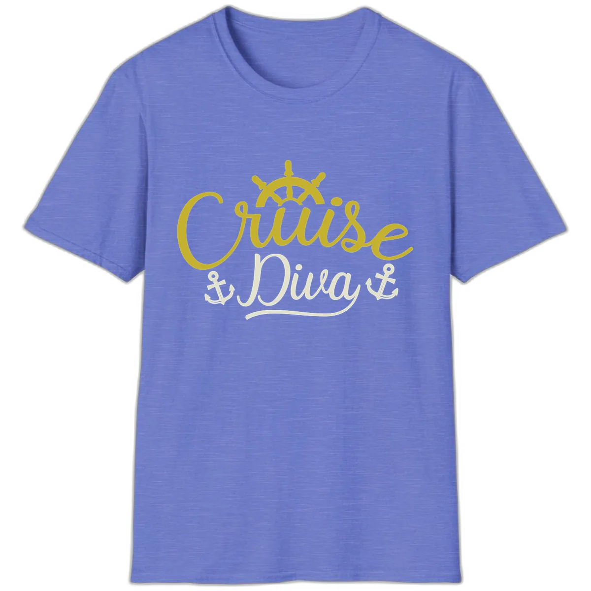 Cruise Diva Nautical Helm T-Shirt in Heather Royal