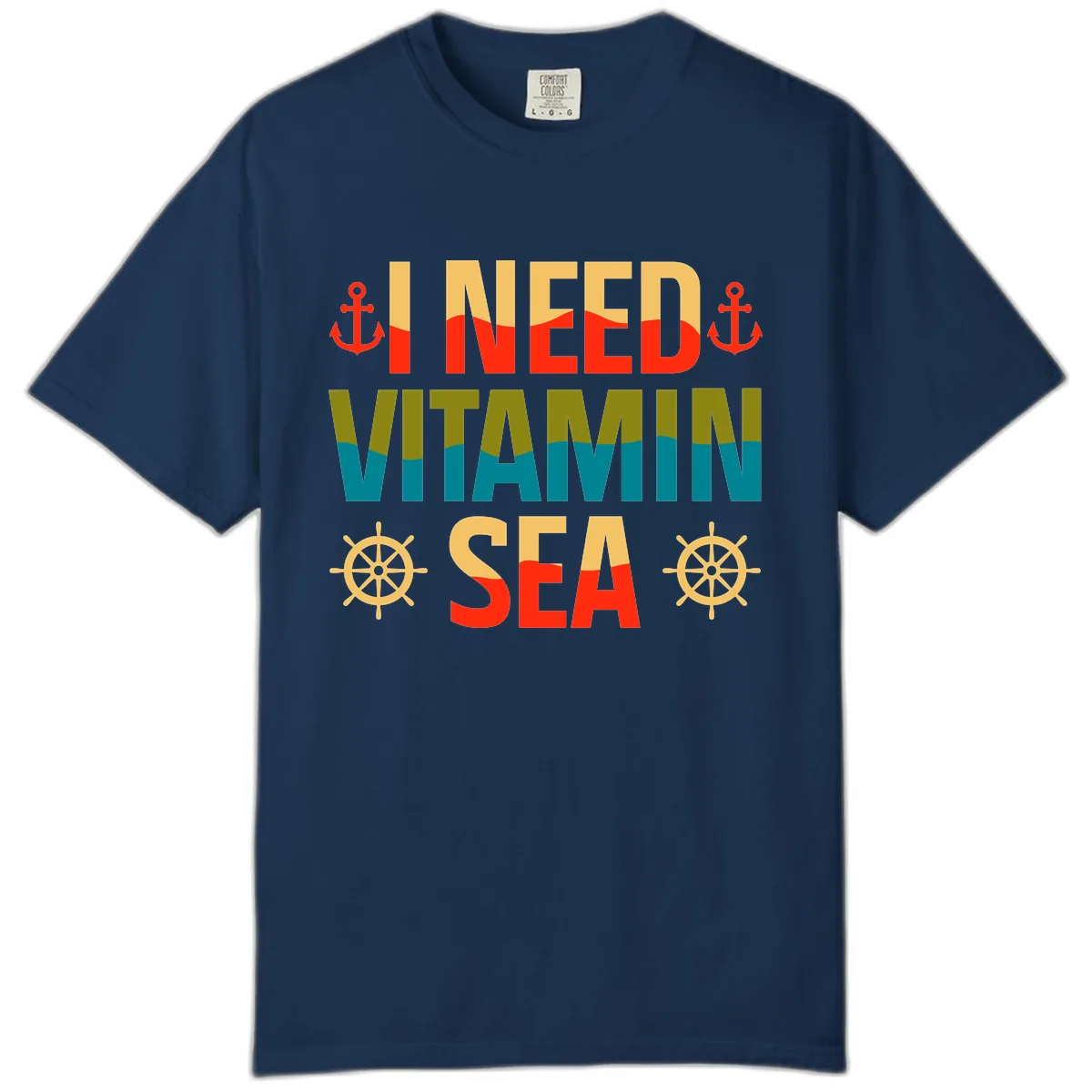 I Need Vitamin Sea Comfort Color in Navy