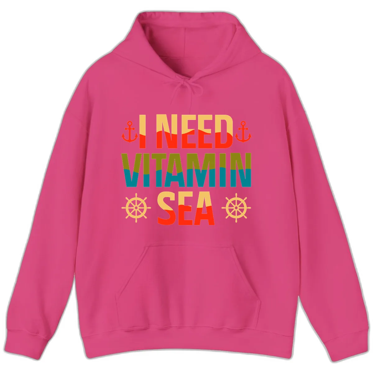 I Need Vitamin Sea Hoodie in Heliconia