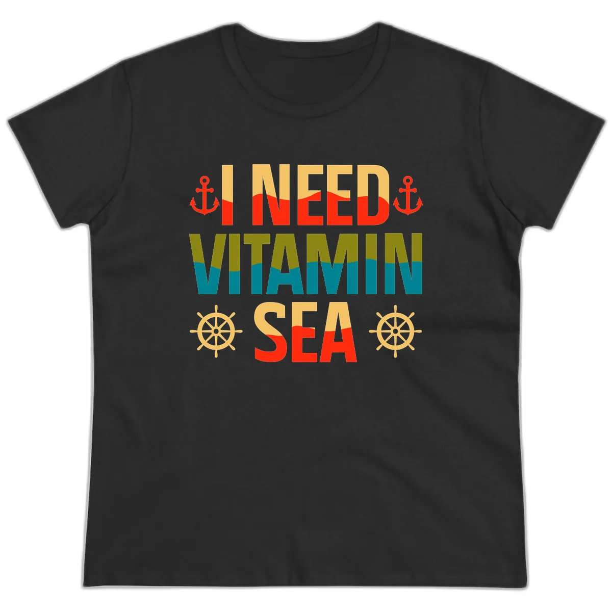 I Need Vitamin Sea Ladies Tee in Black