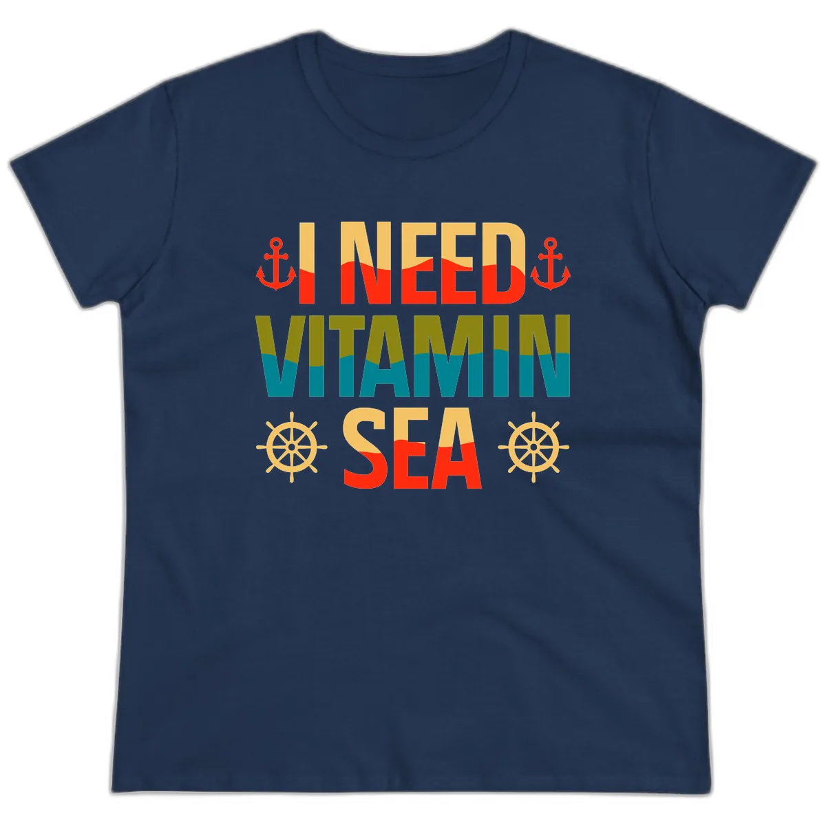 I Need Vitamin Sea Ladies Tee in Navy