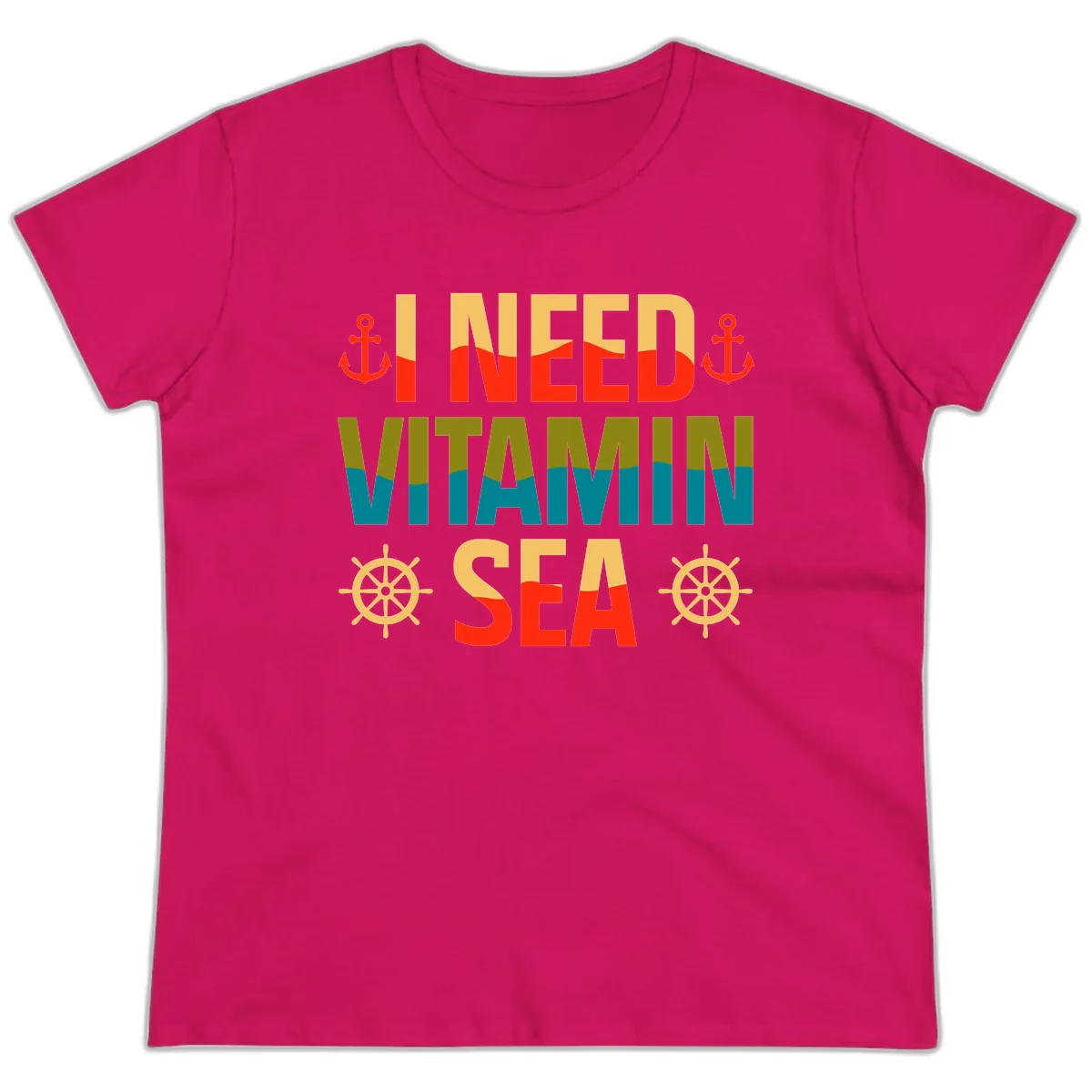I Need Vitamin Sea Ladies Tee in Heliconia