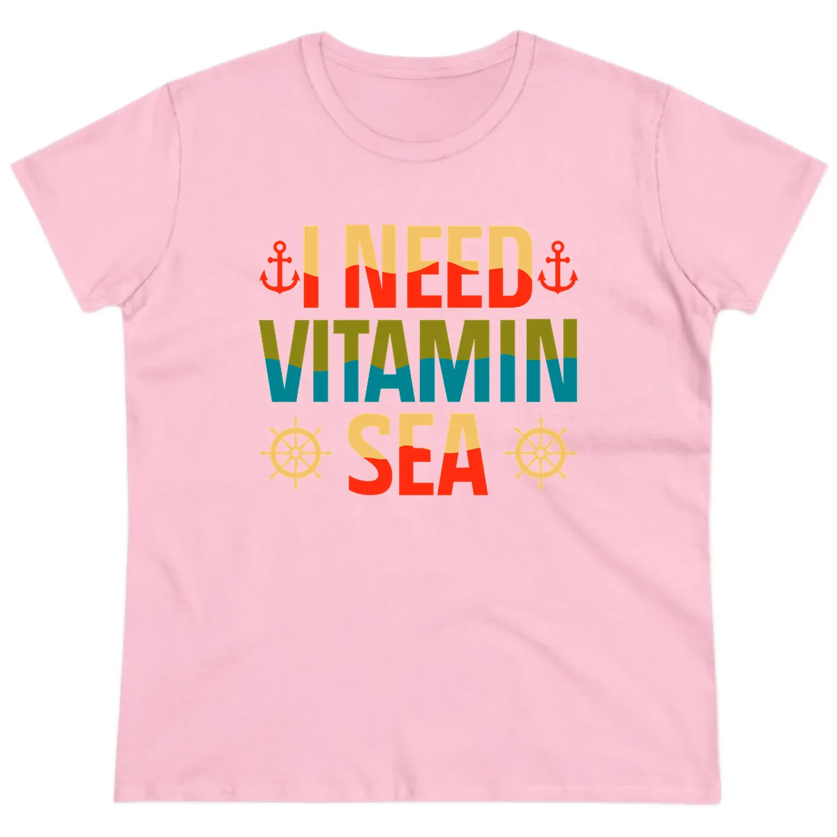 I Need Vitamin Sea Ladies Tee in Light Pink