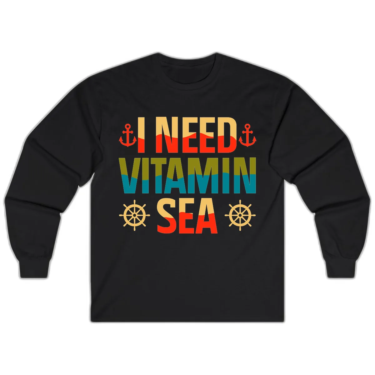 I Need Vitamin Sea Long Sleeve in Black