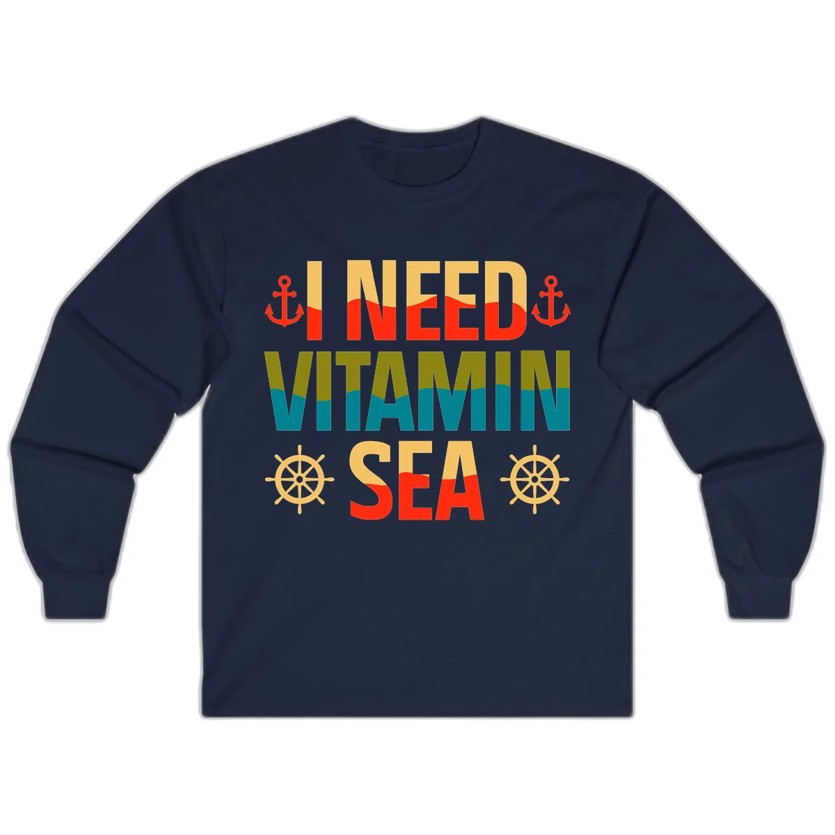 I Need Vitamin Sea Long Sleeve in Navy