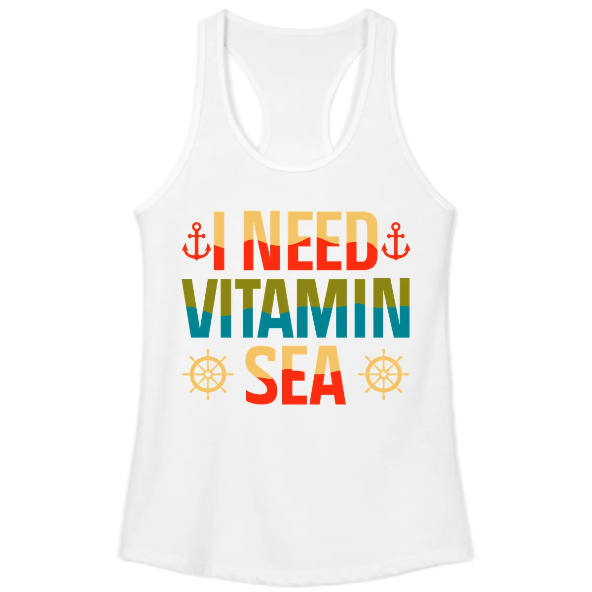 I Need Vitamin Sea Ladies Tank in White