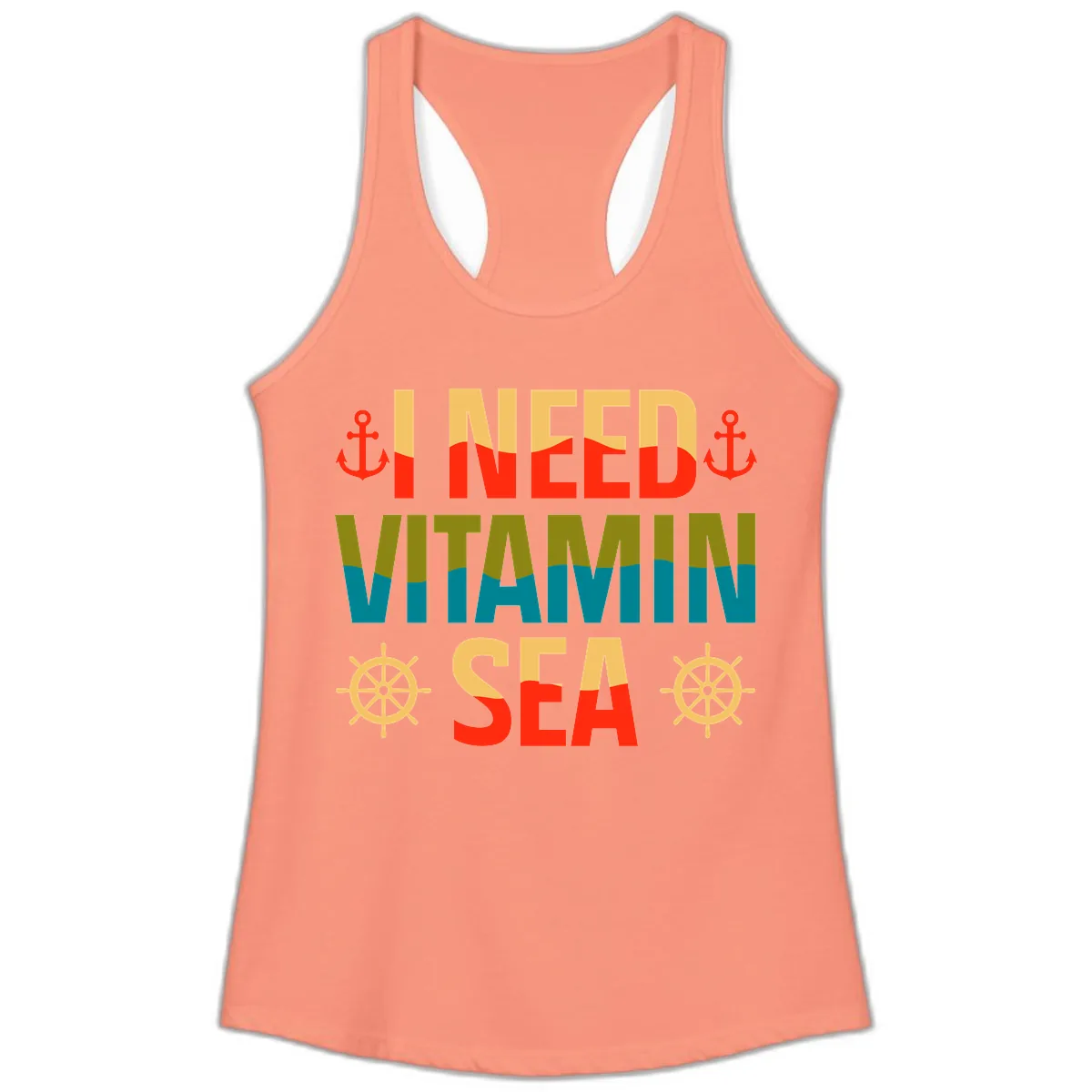 I Need Vitamin Sea Ladies Tank in Solid Light Orange