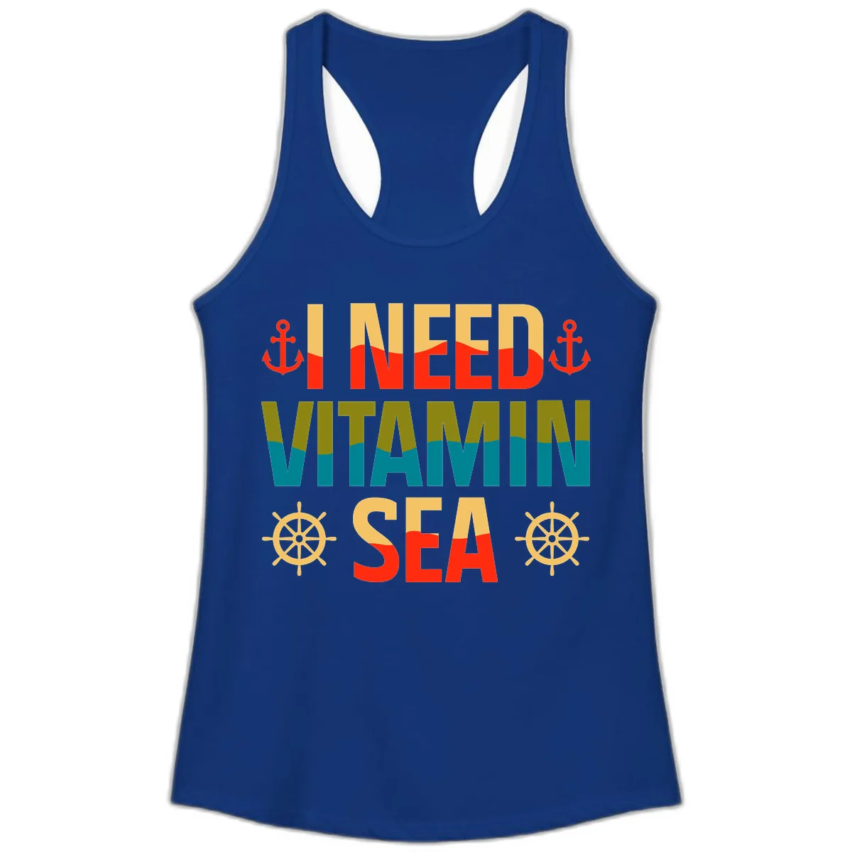 I Need Vitamin Sea Ladies Tank in Solid Royal