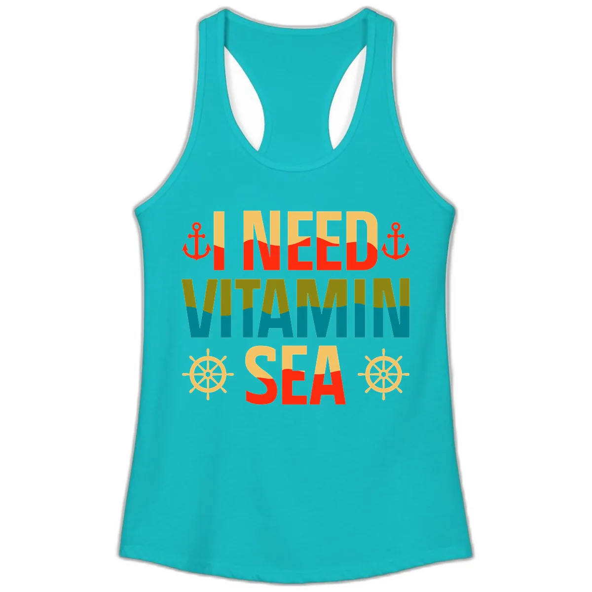 I Need Vitamin Sea Ladies Tank in Tahiti Blue