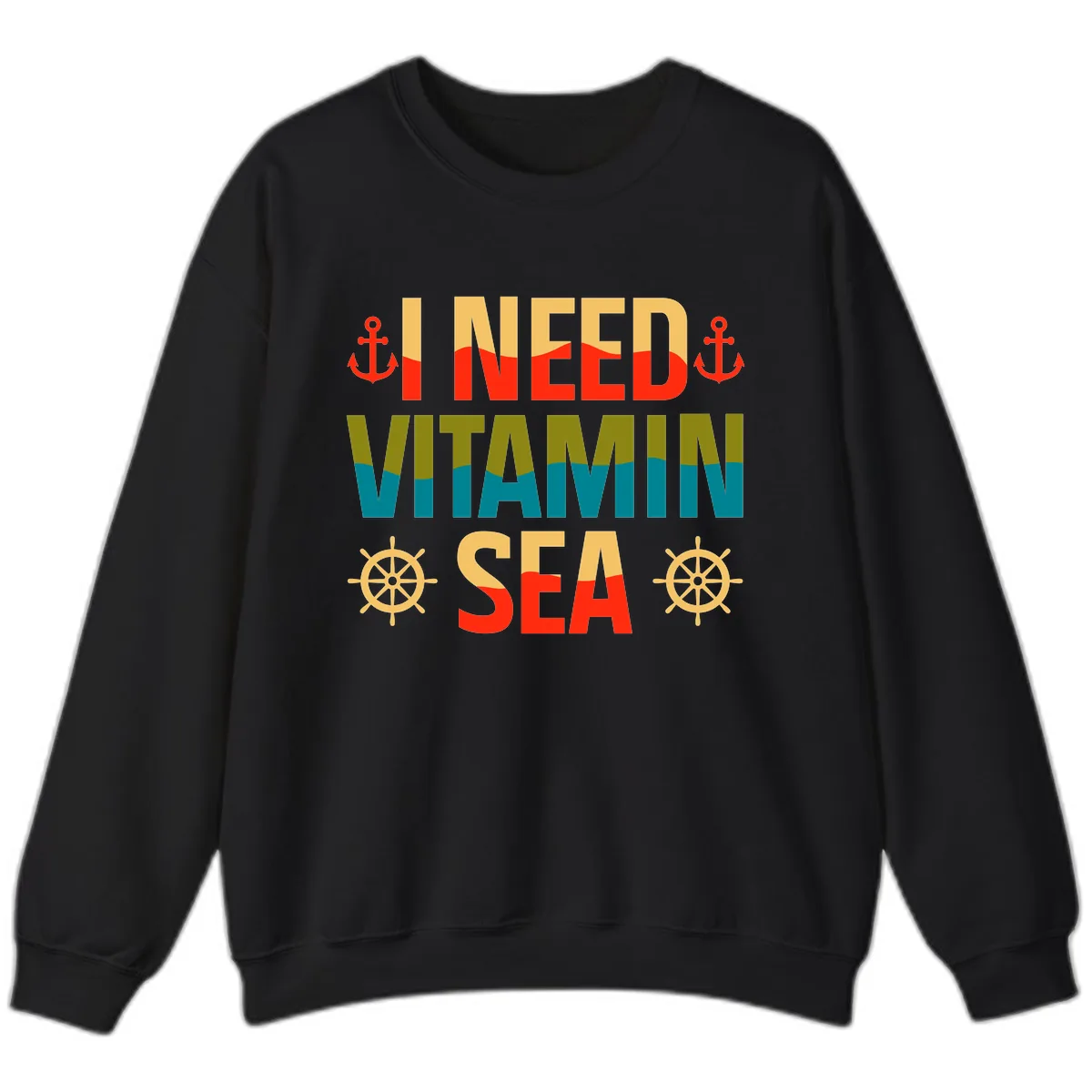 I Need Vitamin Sea Sweatshirt in Black