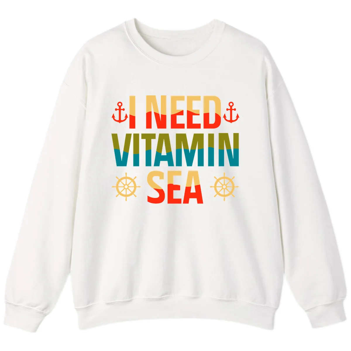 I Need Vitamin Sea Sweatshirt in White