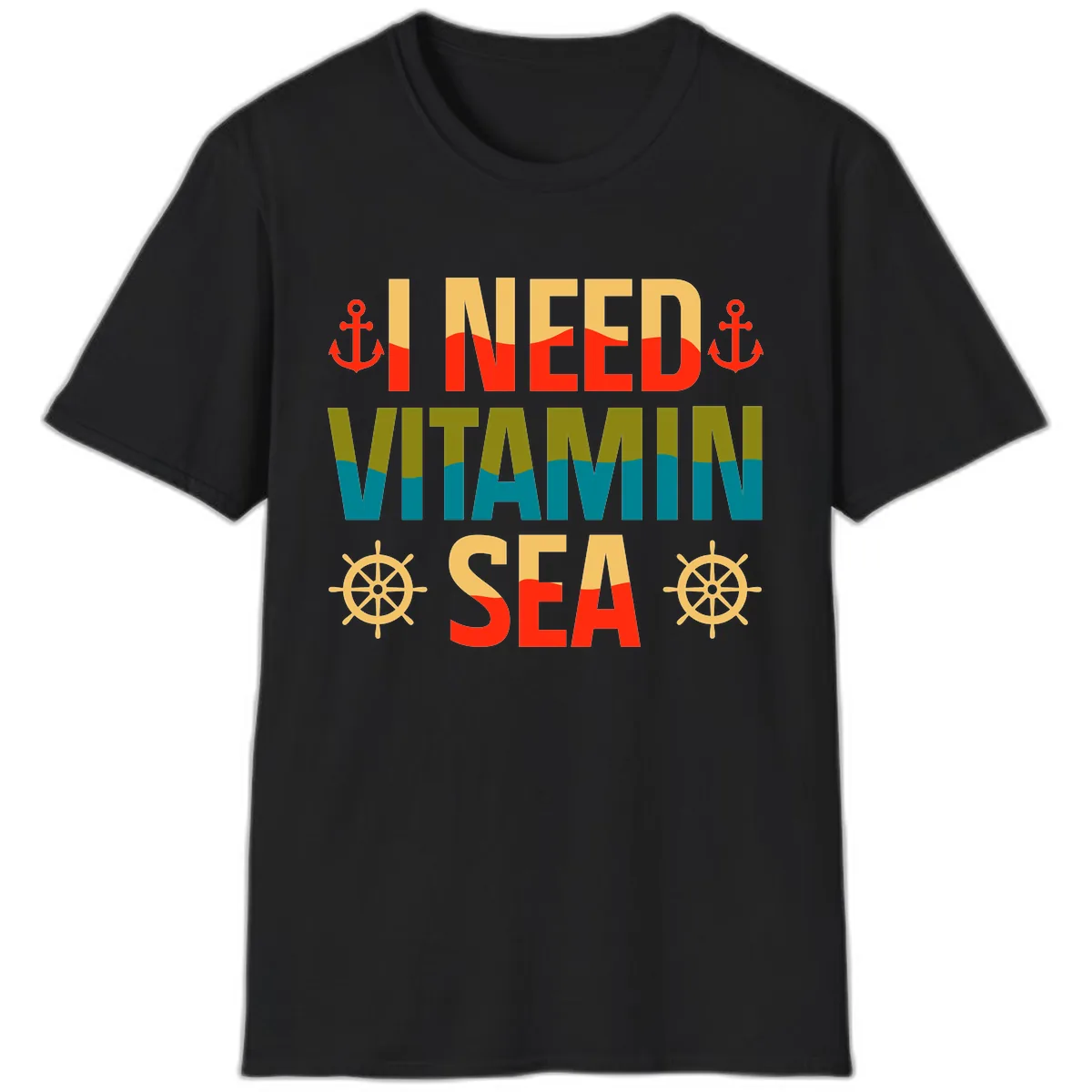 I Need Vitamin Sea T-Shirt in Black