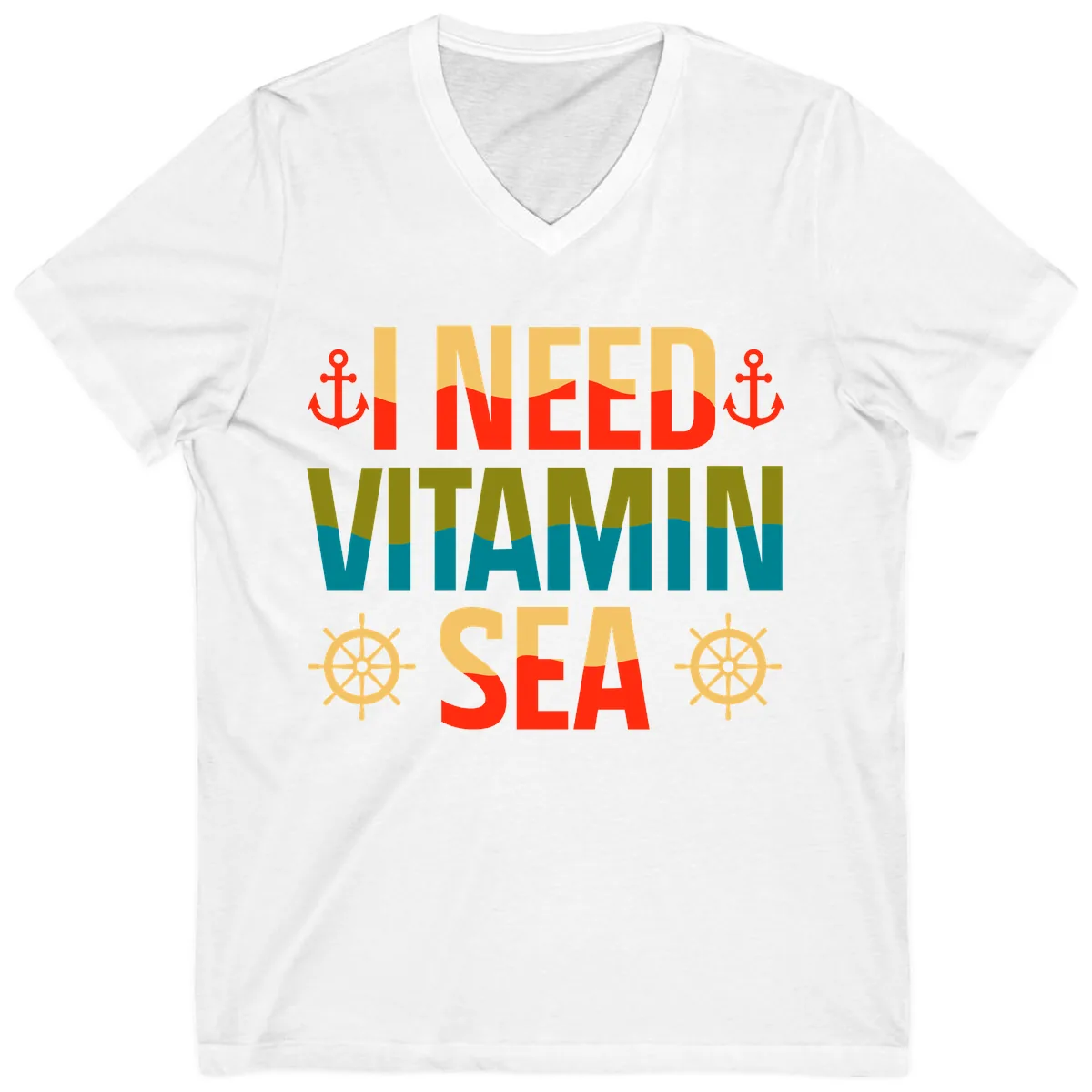I Need Vitamin Sea V-Neck in White