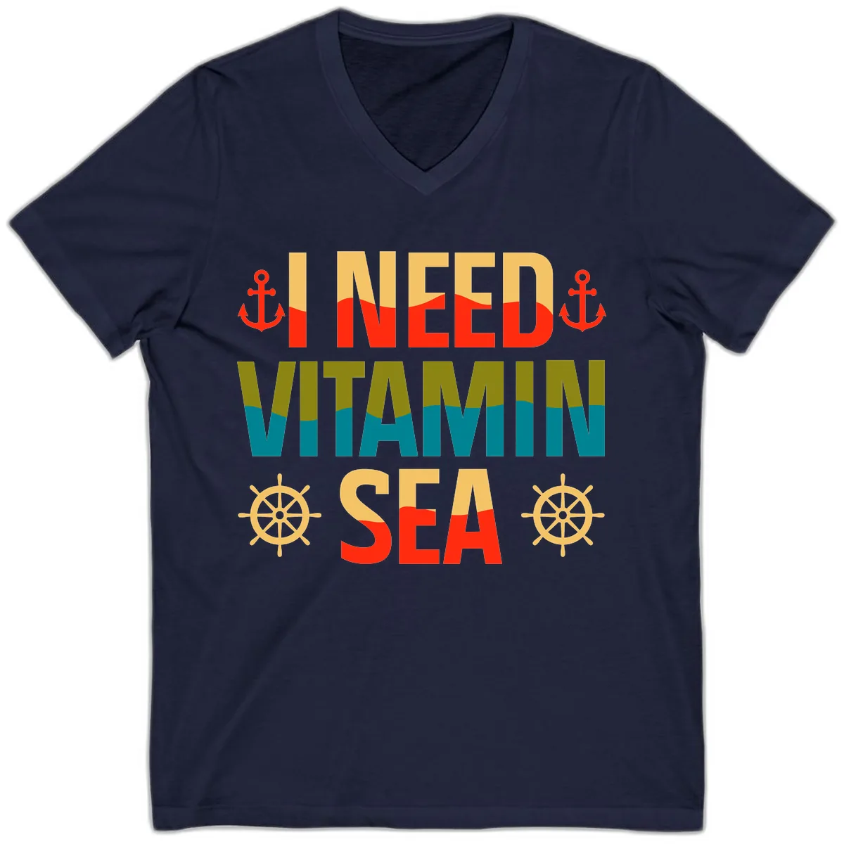 I Need Vitamin Sea V-Neck in Navy