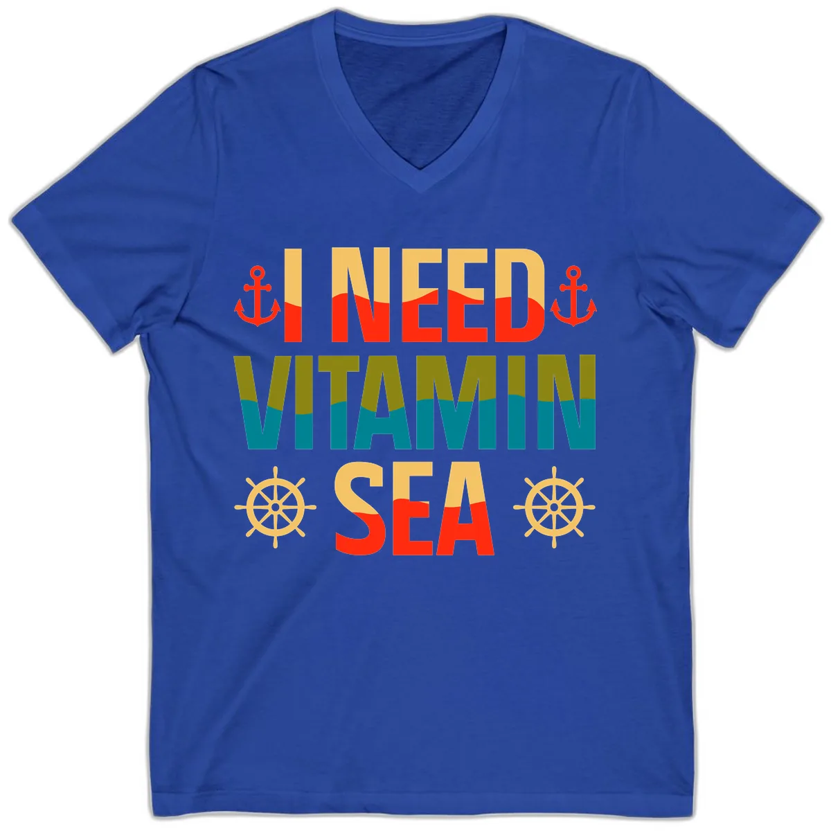 I Need Vitamin Sea V-Neck in True Royal