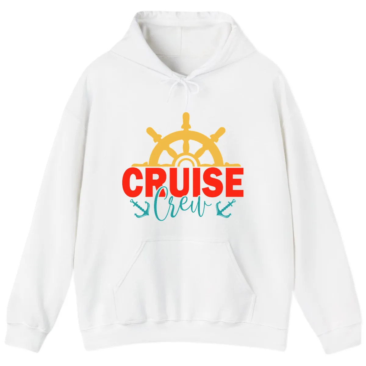 Cruise Shrek Nautical Wheel Design Hoodie in White