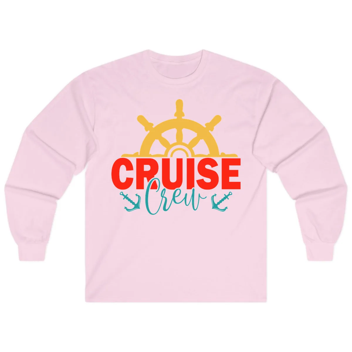 Cruise Shrek Nautical Wheel Design Long Sleeve in Light Pink