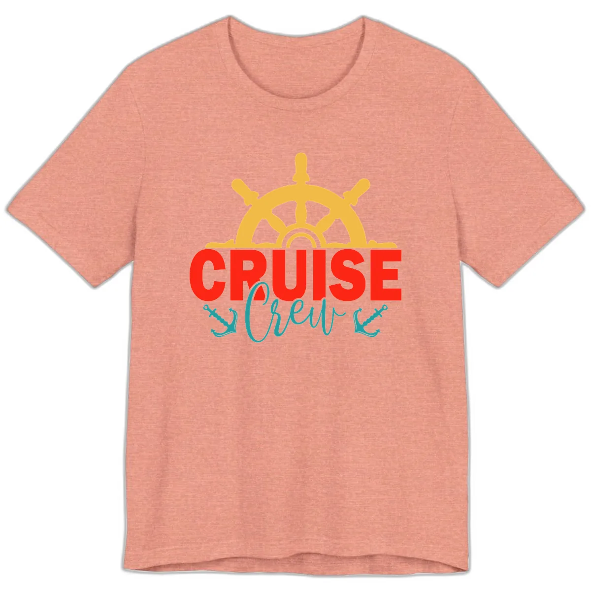 Cruise Shrek Nautical Wheel Design Premium T-Shirt in Heather Sunset