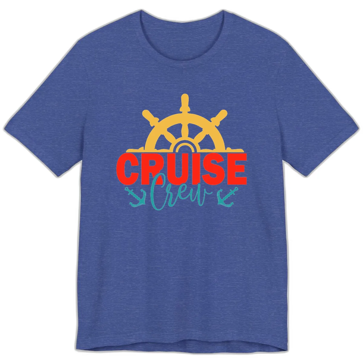 Cruise Shrek Nautical Wheel Design Premium T-Shirt in Heather True Royal