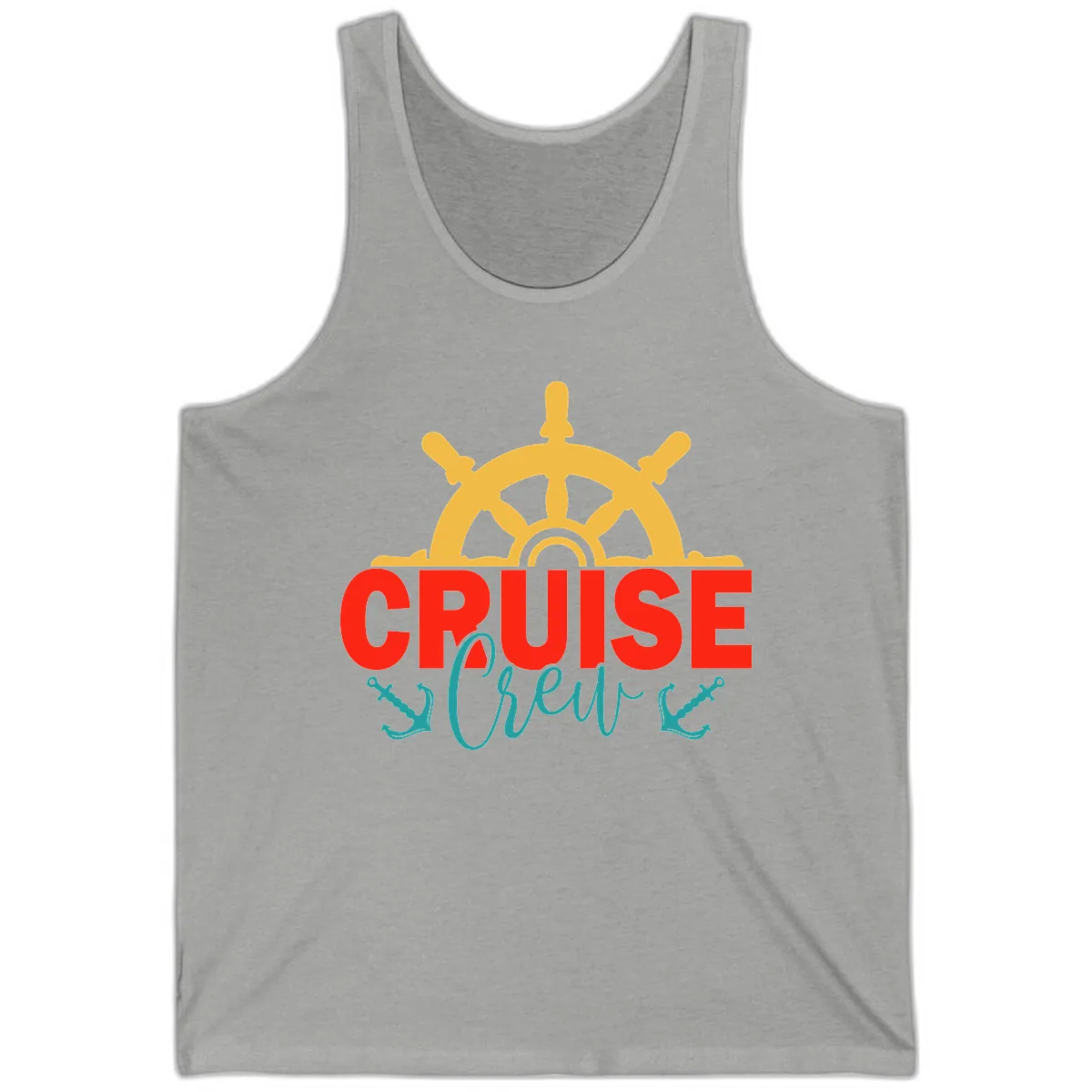 Cruise Shrek Nautical Wheel Design Tank in Athletic Heather