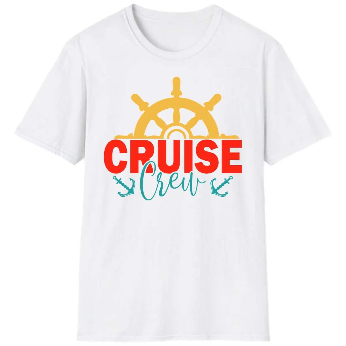 Cruise Shrek Nautical Wheel Design T-Shirt in White