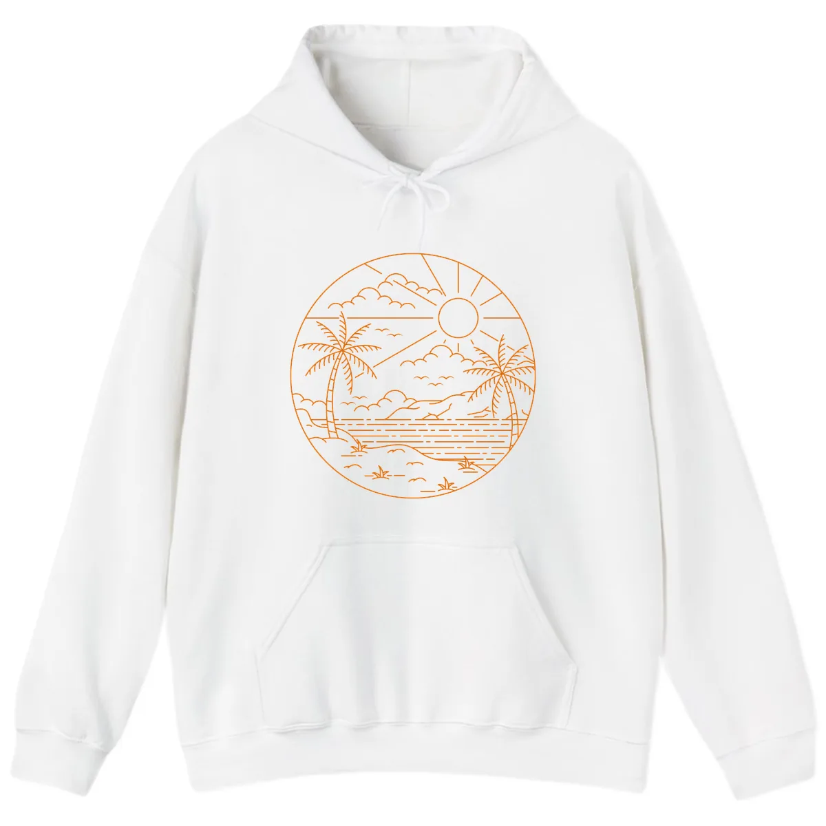 Tropical Paradise Cruise Escape Hoodie in White