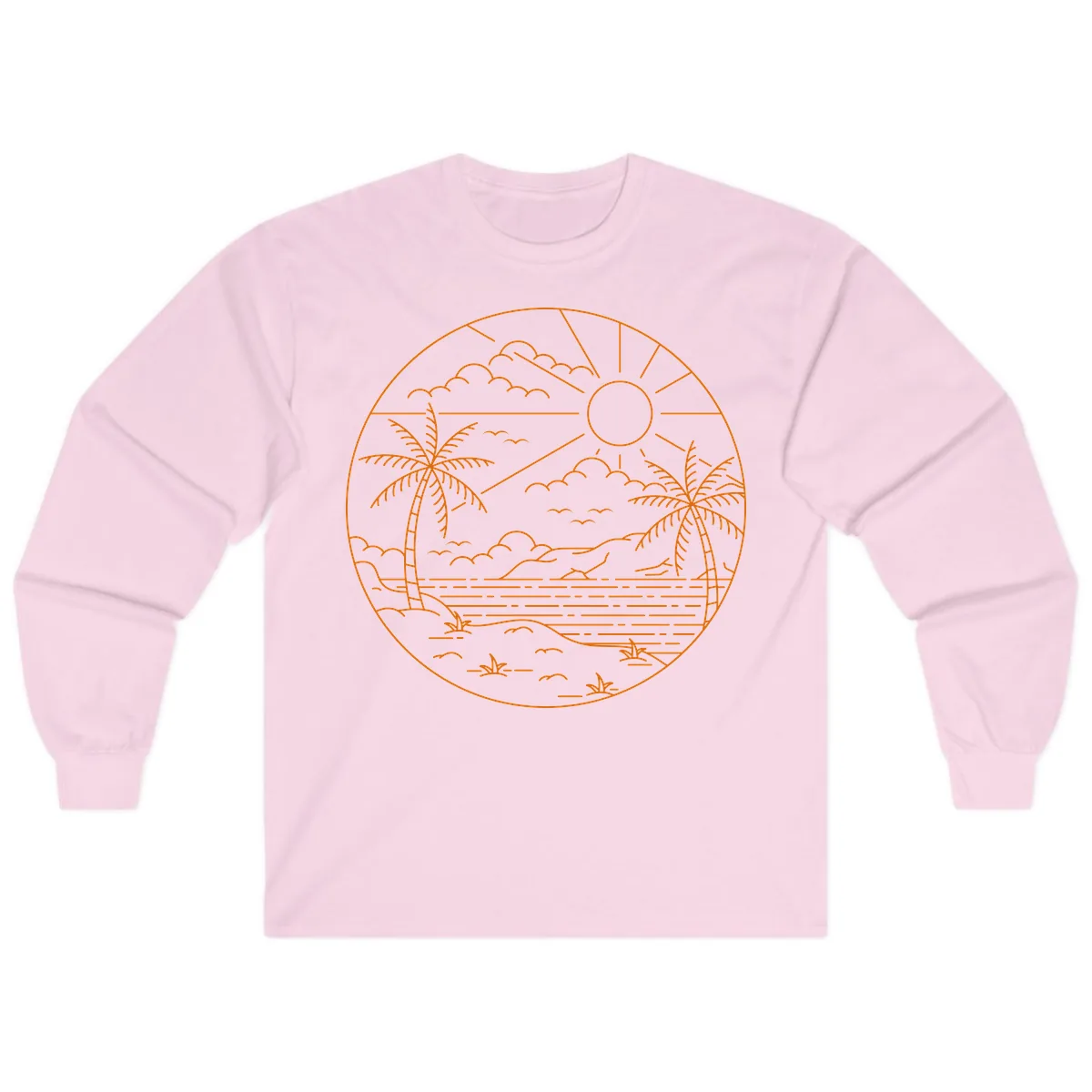 Tropical Paradise Cruise Escape Long Sleeve in Light Pink