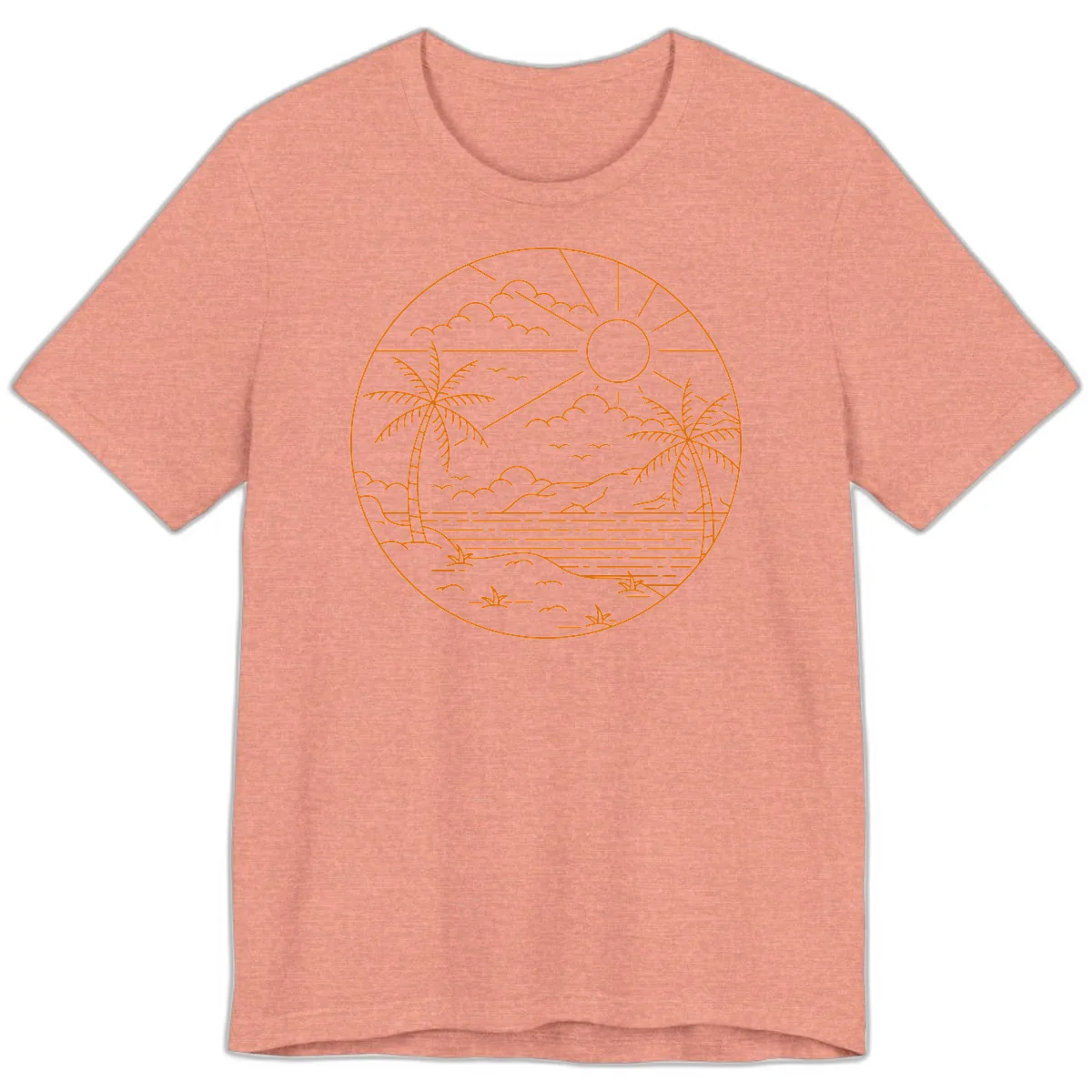Tropical Paradise Cruise Escape Premium T-Shirt in Heather Sunset