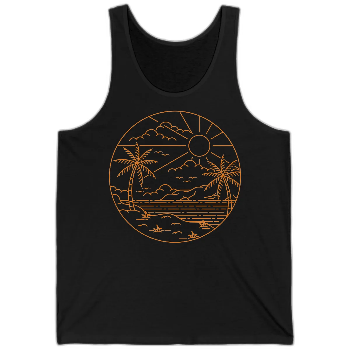 Tropical Paradise Cruise Escape Tank in Black