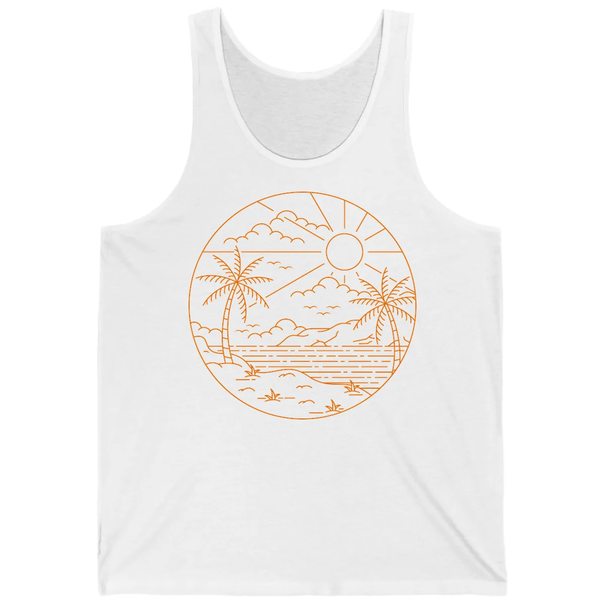 Tropical Paradise Cruise Escape Tank in White