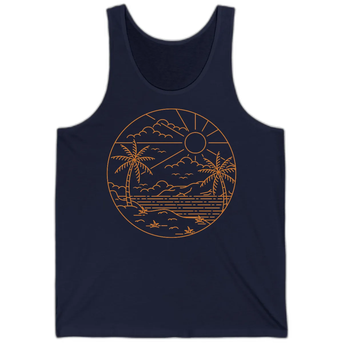 Tropical Paradise Cruise Escape Tank in Navy